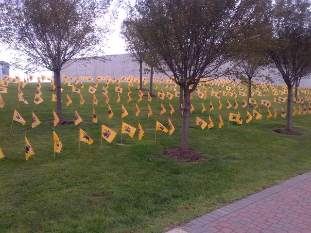 746 NJ State Flags, one for each NJ resident killed in the attacks, Empty Sky Dedication, Sep 10, 2011