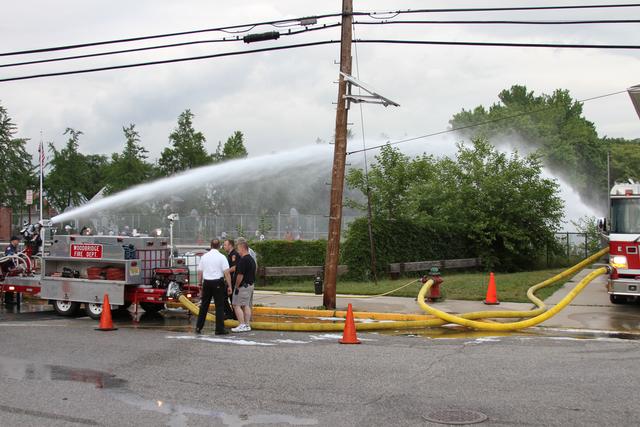 Master stream in operation during the foam drill