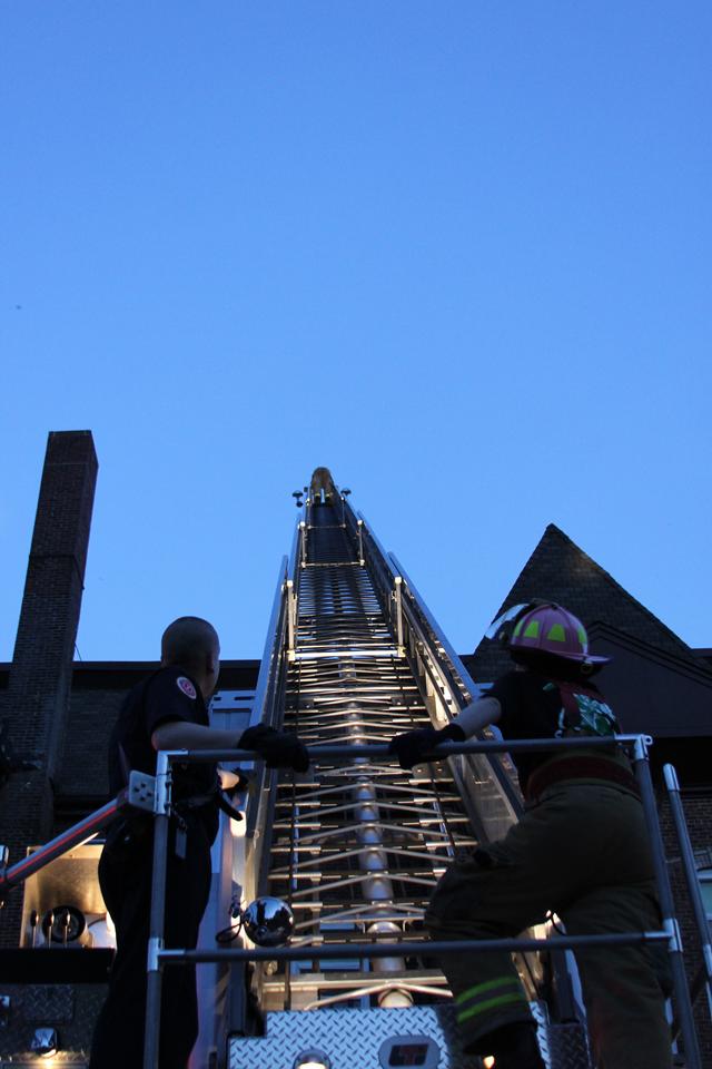 View from the bottom of Truck 6, Ladder Ops drill, May 13, 2011.